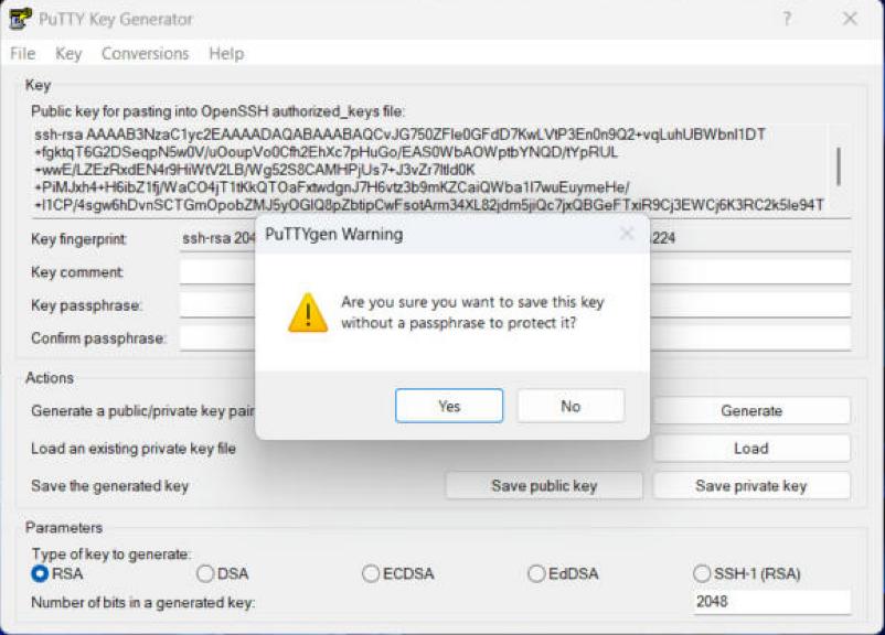 هشدار نبود Passphrase