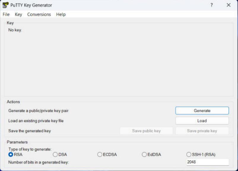 PuTTY Key Generator